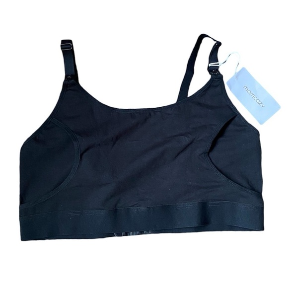 MOMCOZY, NWT! Black Cotton/Spandex Nursing/Pumping Bra, Size XL - Picture 1 of 7